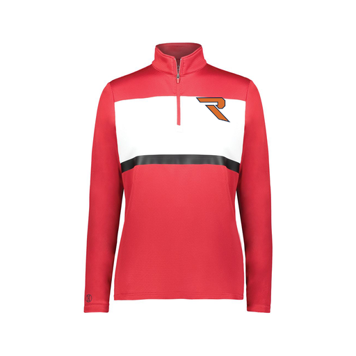 [222791.408.XS-LOGO1] Ladies Bold 1/4 Zip Pullover (Female Adult XS, Red, Logo 1)