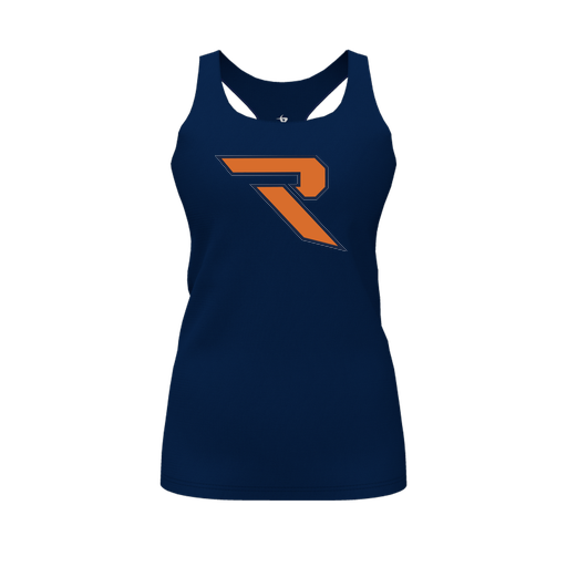 [FT0TRBNV-FYS-LOGO1] Decker Racerback Tank Top (Female Youth S, Navy, Logo 1)