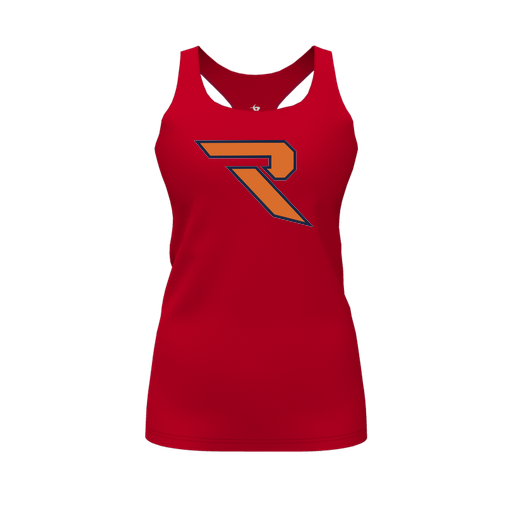 [CUS-DFW-RCBK-PER-RED-FYS-LOGO1] Racerback Tank Top (Female Youth S, Red, Logo 1)