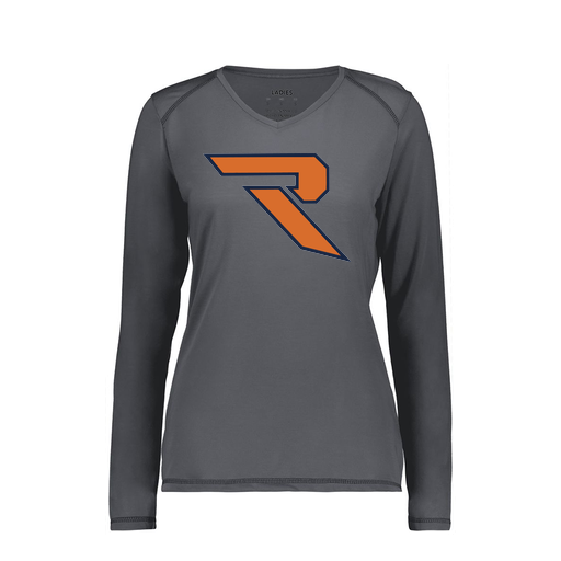 [6847.98D.XS-LOGO1] Women's SoftTouch Long Sleeve (Female Adult XS, Gray, Logo 1)