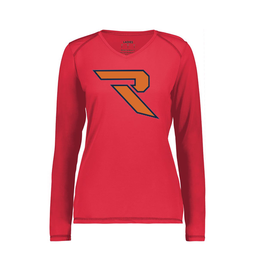 [6847.083.XS-LOGO1] Women's SoftTouch Long Sleeve (Female Adult XS, Red, Logo 1)