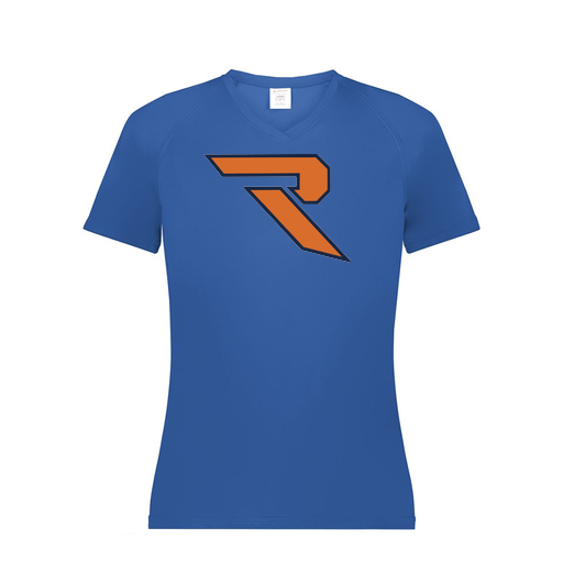 [2792.060.XS-LOGO1] Ladies Smooth Sport V-Neck T-Shirt (Female Adult XS, Royal, Logo 1)