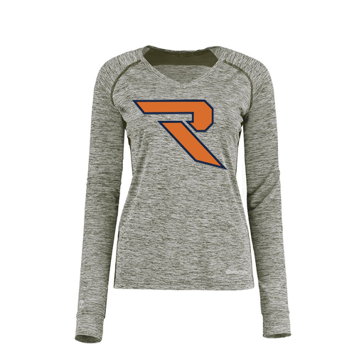 [222770.K94.XS-LOGO1] Ladies Electric Long Sleeve Shirt (Female Adult XS, Gray, Logo 1)