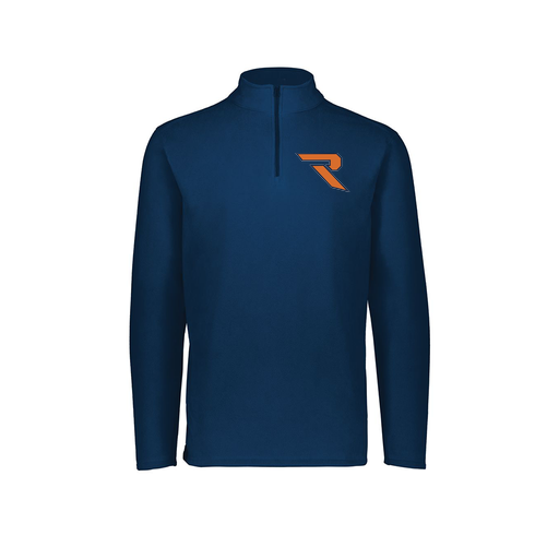 [6863.065.XS-LOGO1] Men's MicroFleece 1/4 Zip Pullover (Adult XS, Navy, Logo 1)