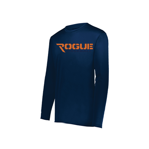 [222823.065.S-LOGO2] Youth LS Smooth Sport Shirt (Youth S, Navy, Logo 2)