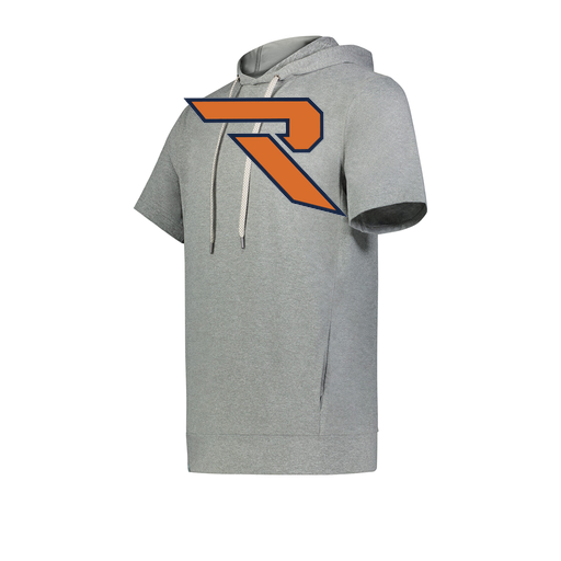 [222605-SIL-YS-LOGO1] YOUTH VENTURA SOFT KNIT SHORT SLEEVE HOODIE (Youth S, Silver, Logo 1)