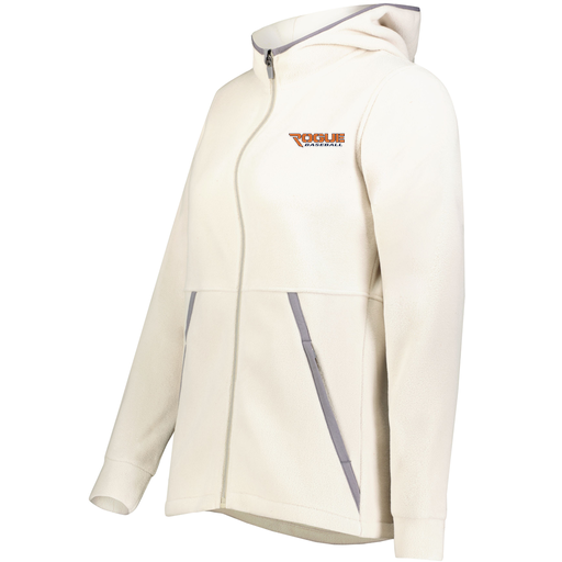 [6860.53T.XS-LOGO2] Ladies Chill Full Zip Fleece (Female Adult XS, White, Logo 2)