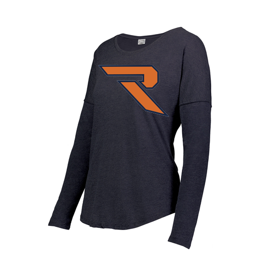 [FTLCUBNV-FAXS-LOGO1] Decker Women's Tri-Blend T-Shirt - Long Sleeve (Female Adult XS, Navy, Logo 1)